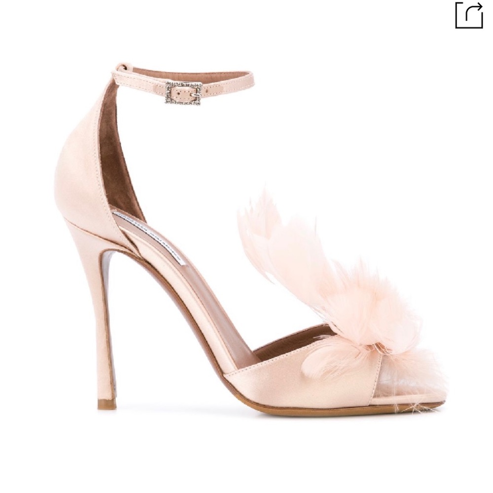 Tabitha Simmons Avary satin feather heels